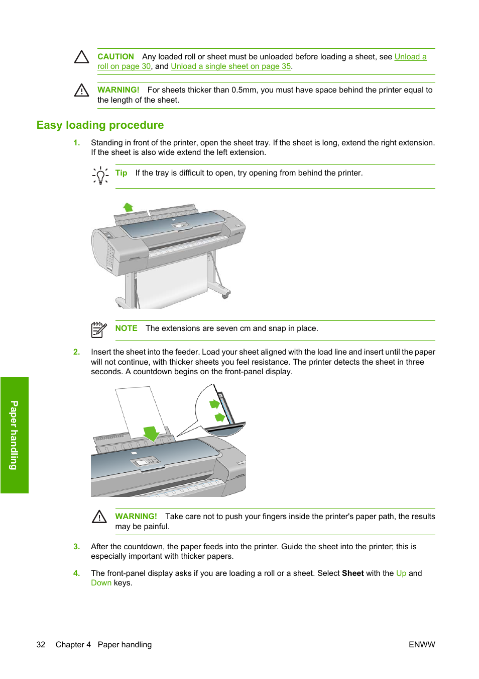 Easy loading procedure | HP Designjet Z3100 Photo Printer series User Manual | Page 42 / 185