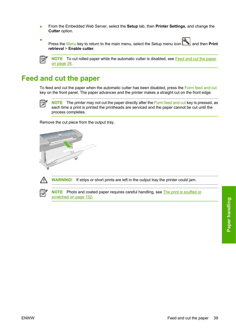 Feed and cut the paper | HP Designjet Z3100 Photo Printer series User Manual | Page 49 / 185