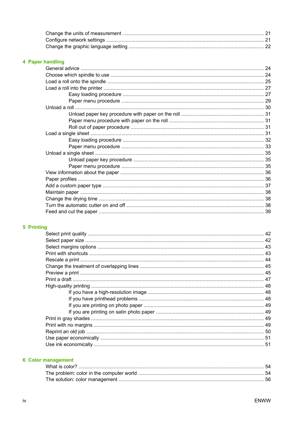 HP Designjet Z3100 Photo Printer series User Manual | Page 6 / 185