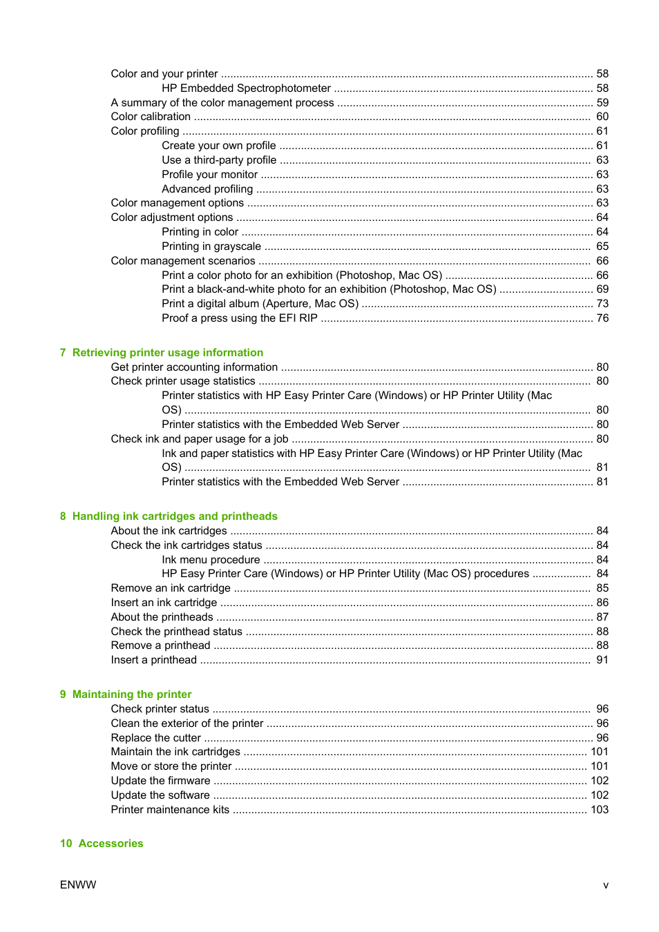 HP Designjet Z3100 Photo Printer series User Manual | Page 7 / 185