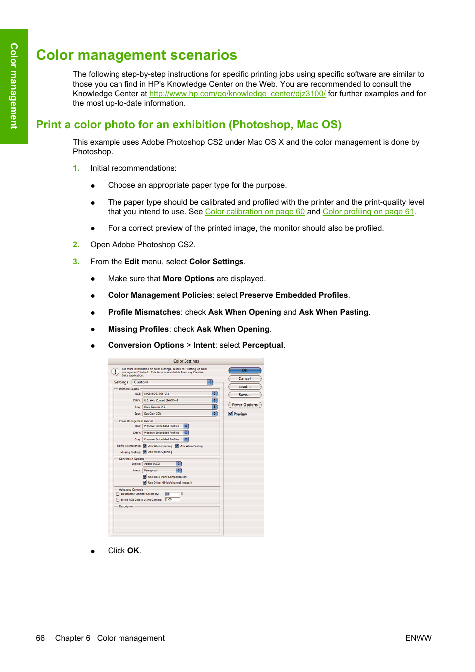Color management scenarios | HP Designjet Z3100 Photo Printer series User Manual | Page 76 / 185