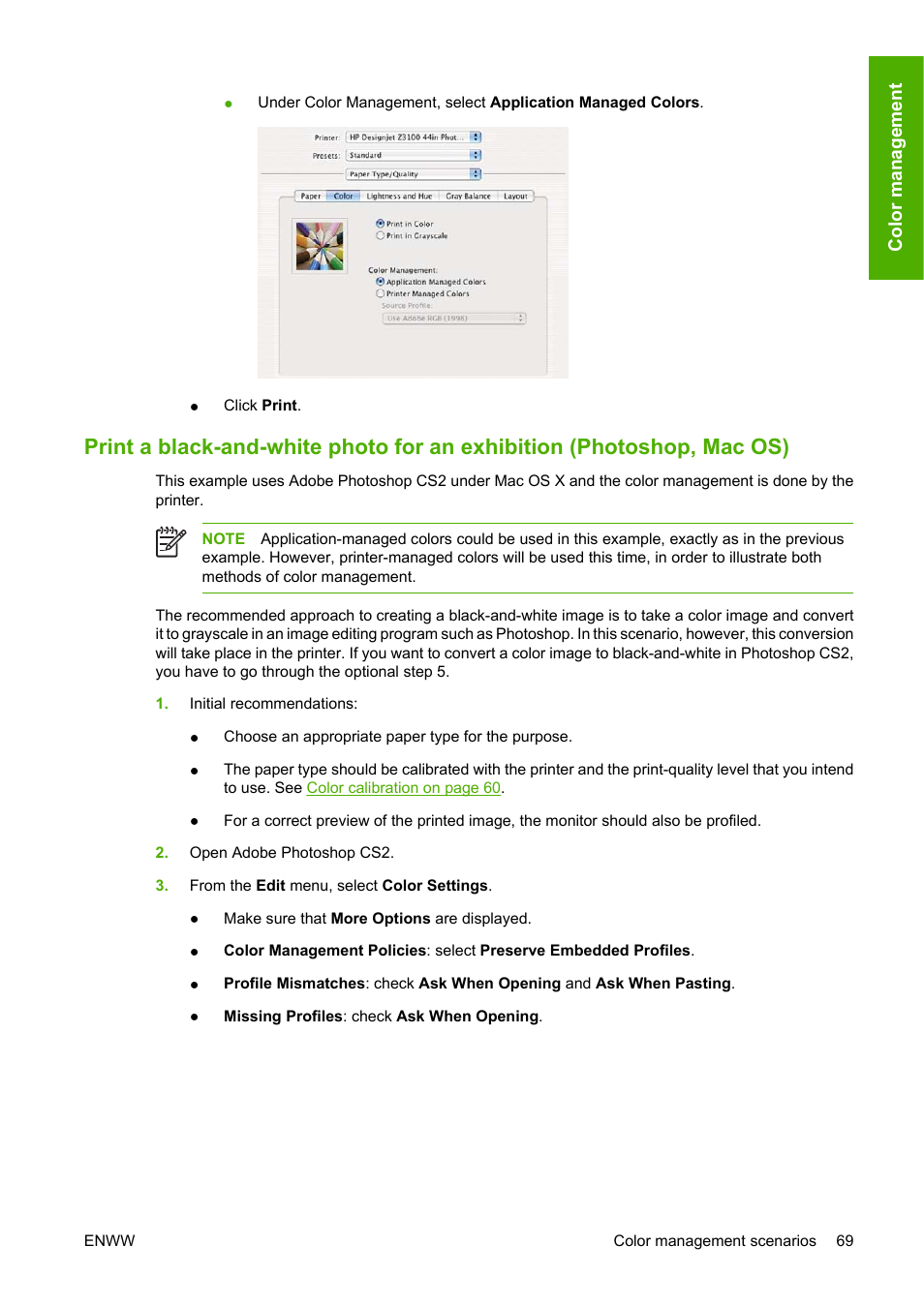 HP Designjet Z3100 Photo Printer series User Manual | Page 79 / 185