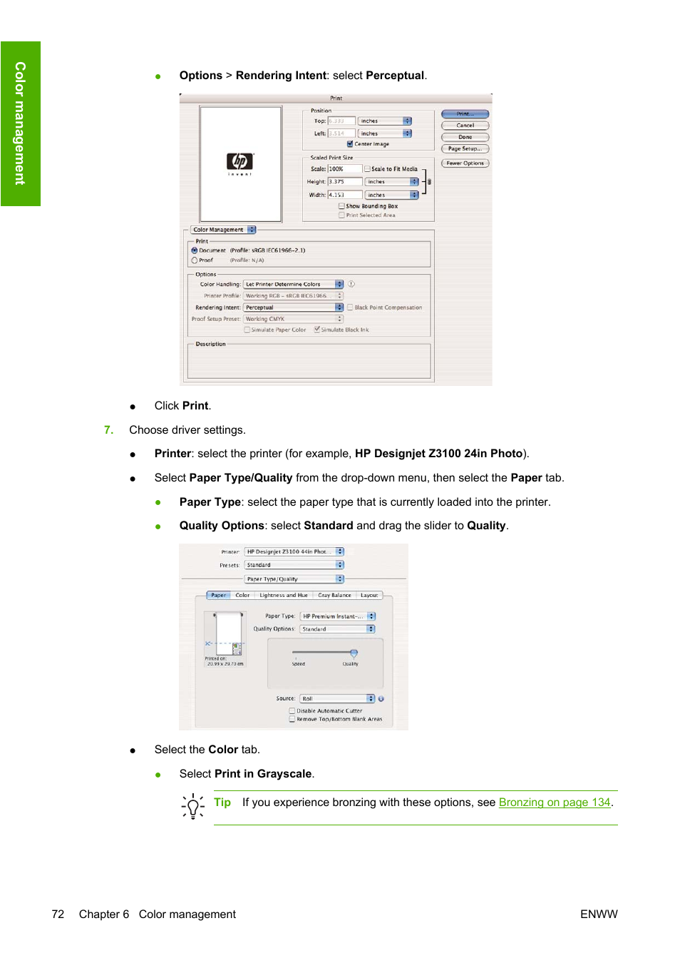 HP Designjet Z3100 Photo Printer series User Manual | Page 82 / 185