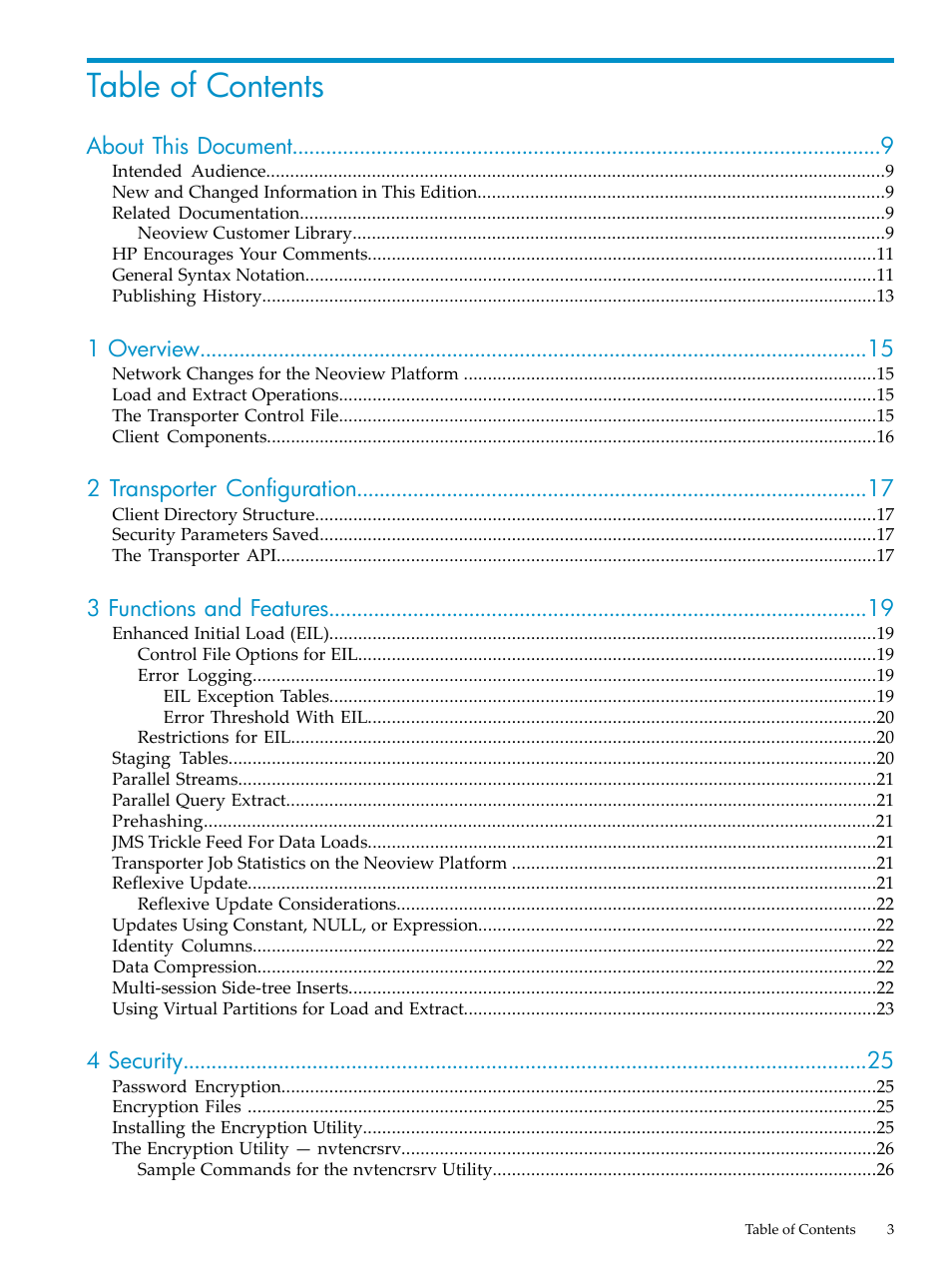 HP Neoview Release 2.5 Software User Manual | Page 3 / 136