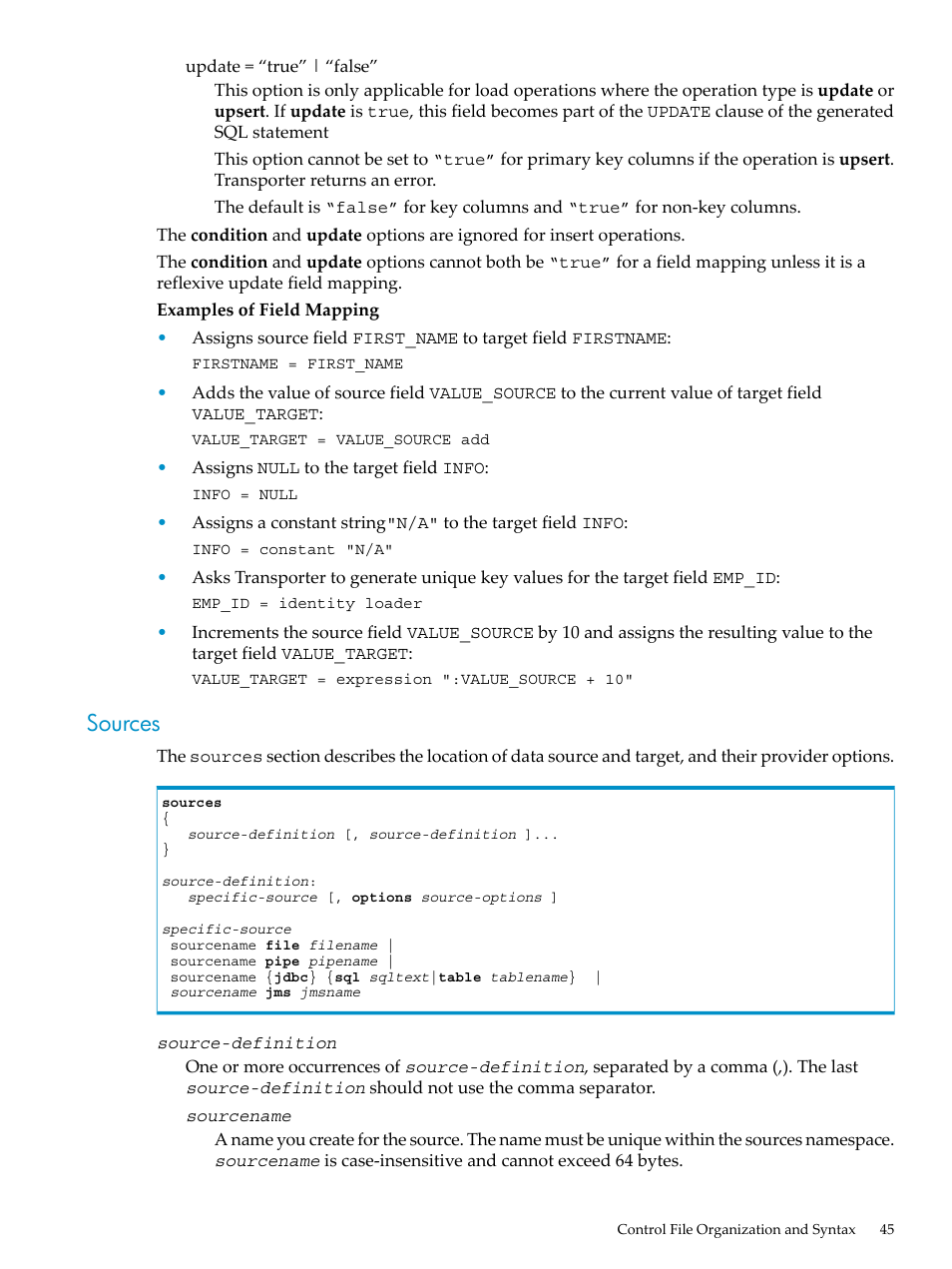 Sources | HP Neoview Release 2.5 Software User Manual | Page 45 / 136