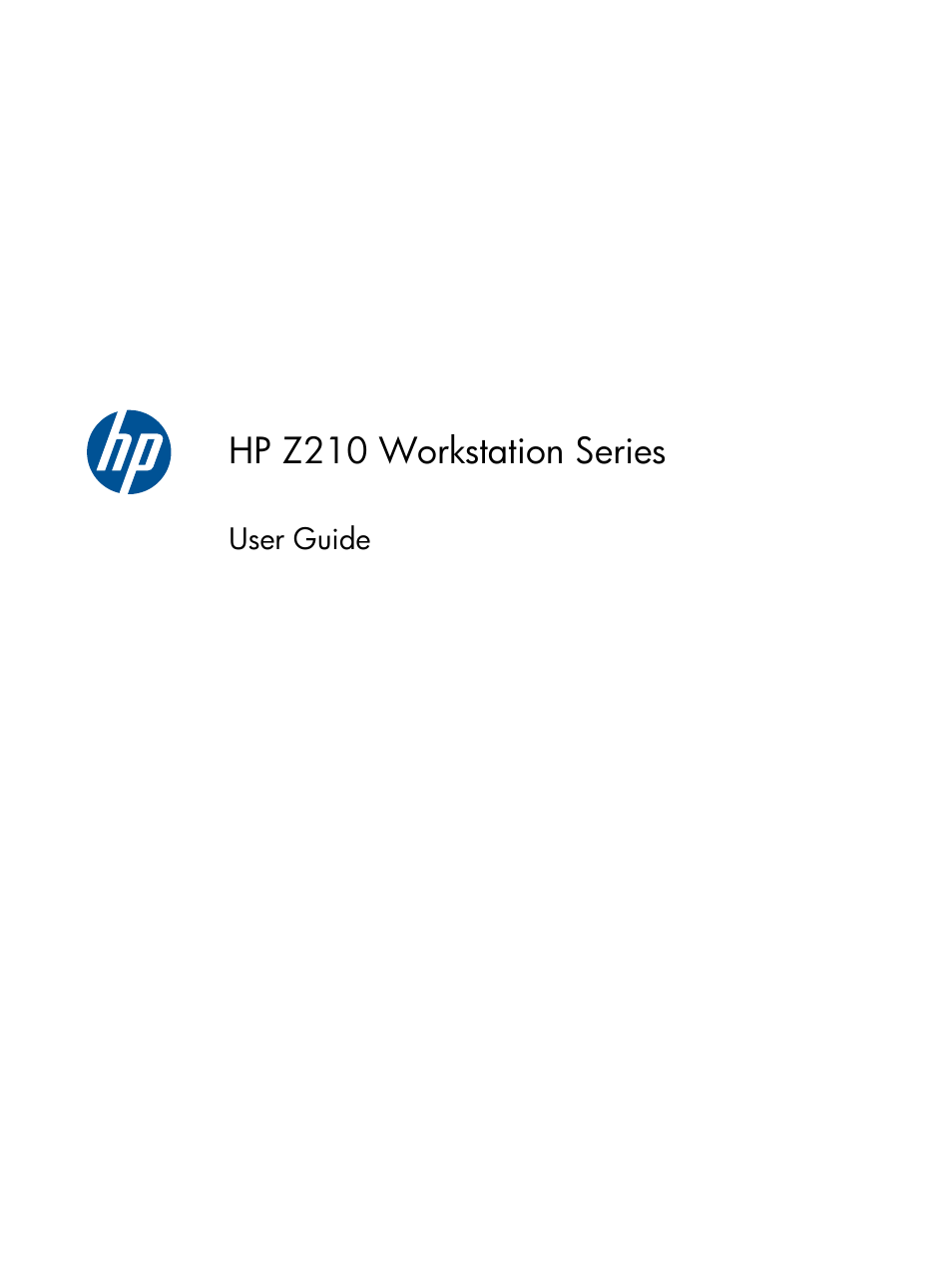 HP Z210 Convertible Minitower-Workstation User Manual | 68 pages