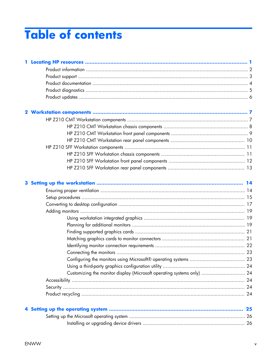 HP Z210 Convertible Minitower-Workstation User Manual | Page 5 / 68