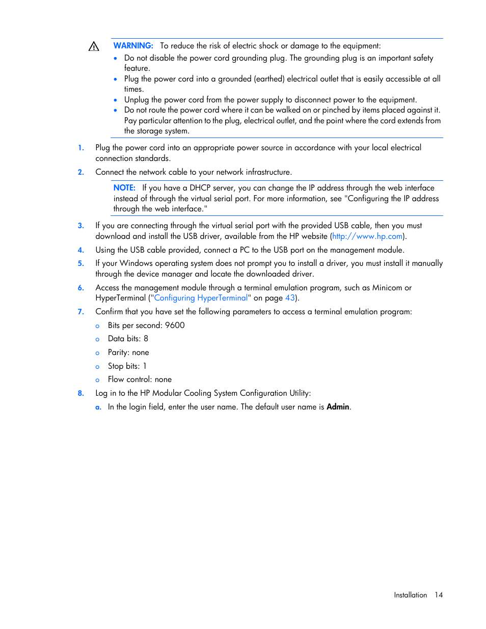 HP Modular Cooling System User Manual | Page 14 / 75