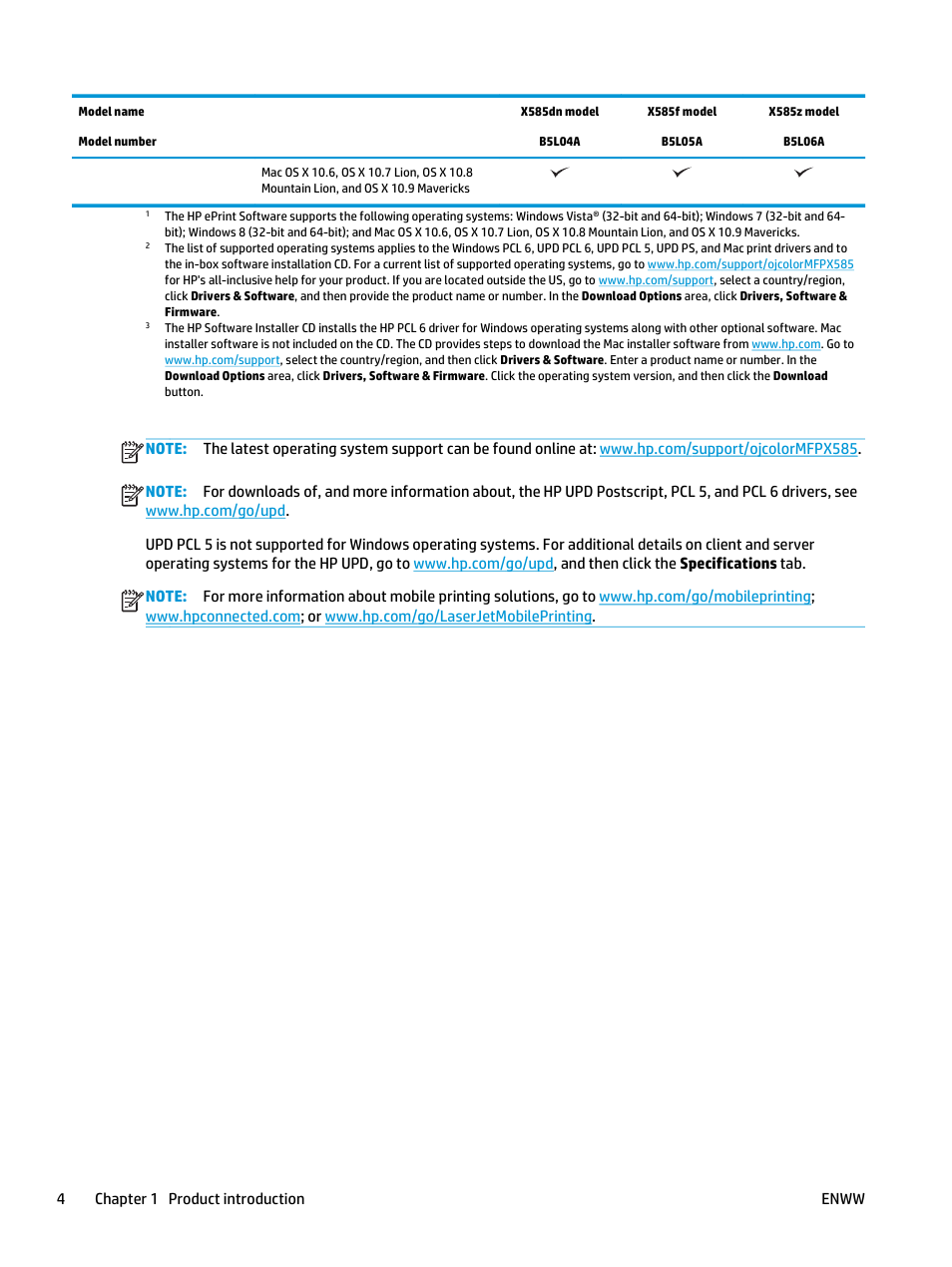 HP Officejet Enterprise Color X585 Multifunction Printer series User Manual | Page 14 / 172