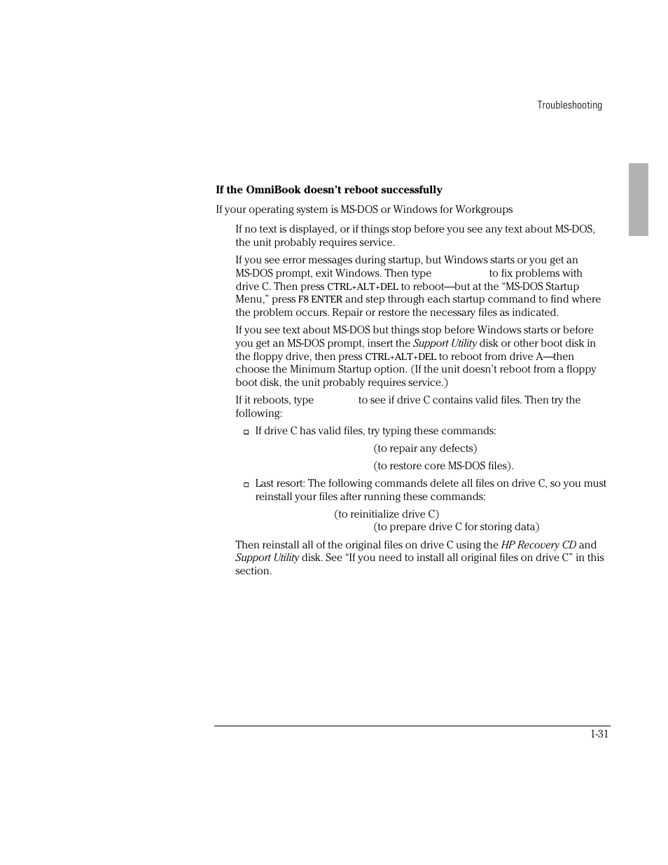 HP OmniBook 2000 Notebook PC User Manual | Page 31 / 40