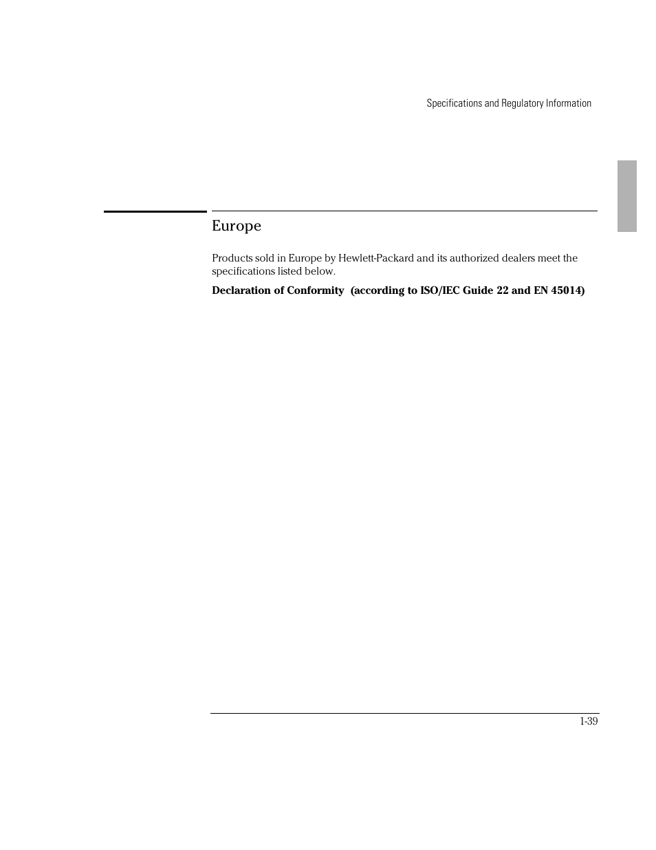 Europe | HP OmniBook 2000 Notebook PC User Manual | Page 39 / 40