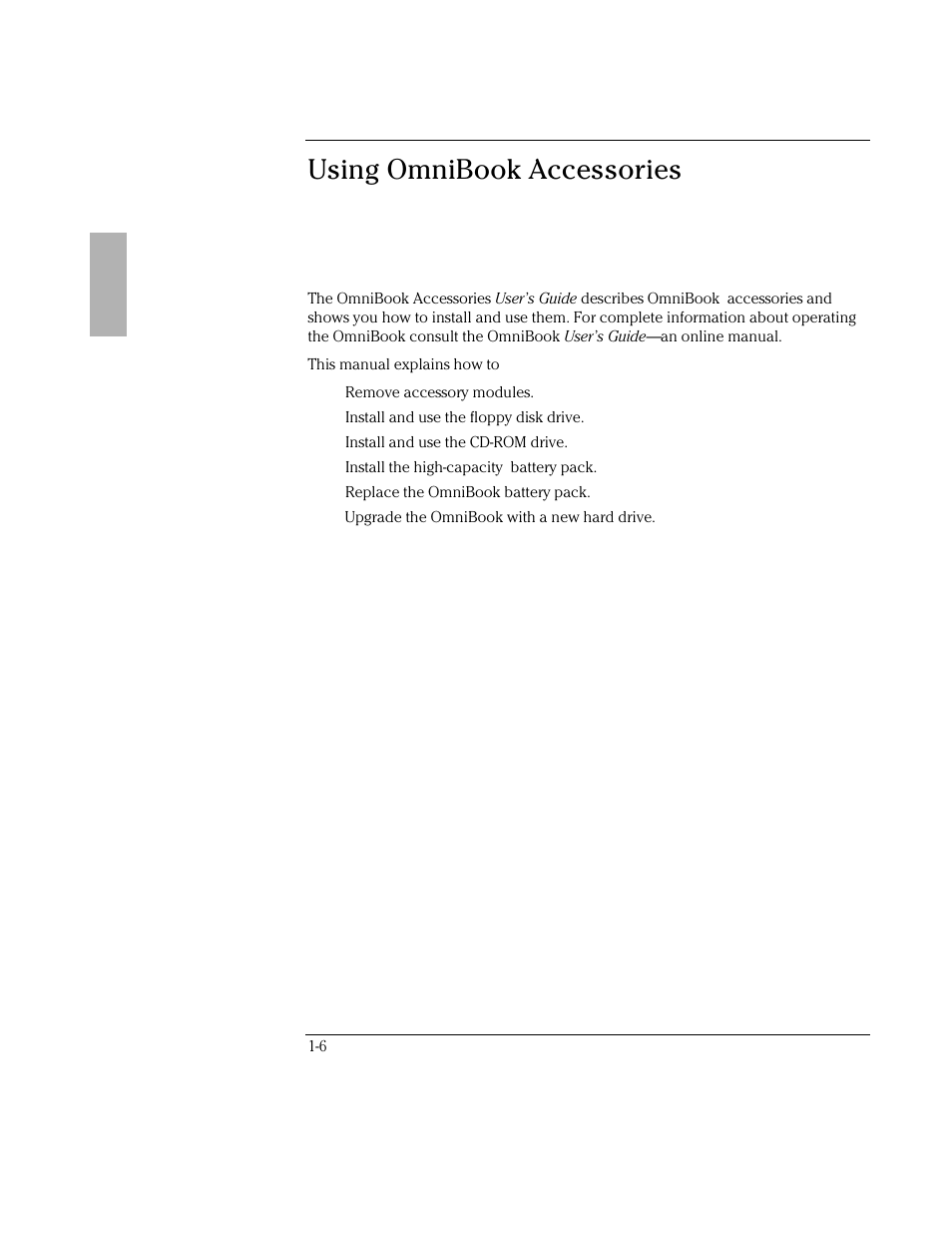 Using omnibook accessories | HP OmniBook 2000 Notebook PC User Manual | Page 6 / 40