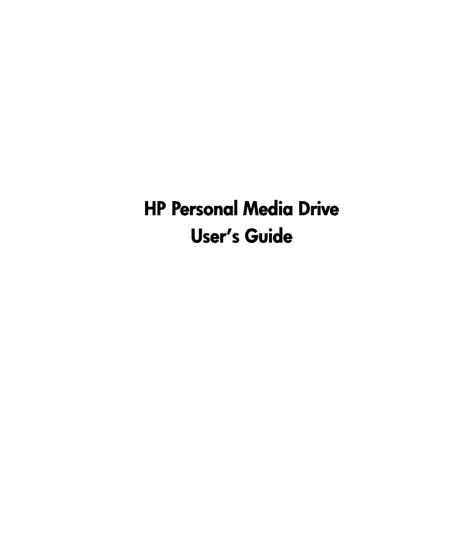 HP HD20000x Personal Media Drive User Manual | 14 pages
