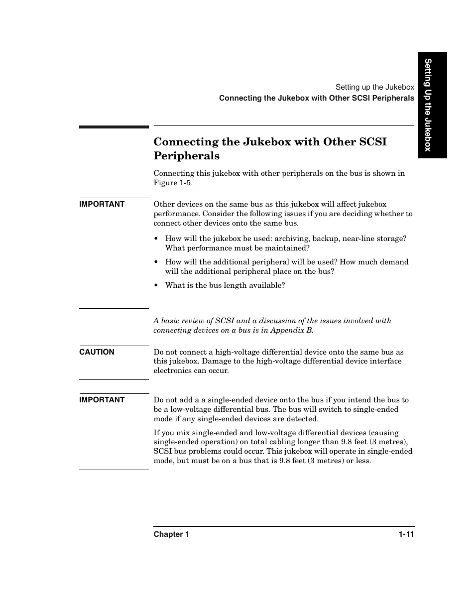 Connecting the jukebox with other scsi peripherals | HP Optical Jukeboxes User Manual | Page 23 / 108