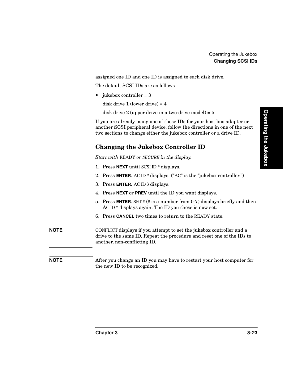 Changing the jukebox controller id -23 | HP Optical Jukeboxes User Manual | Page 61 / 108