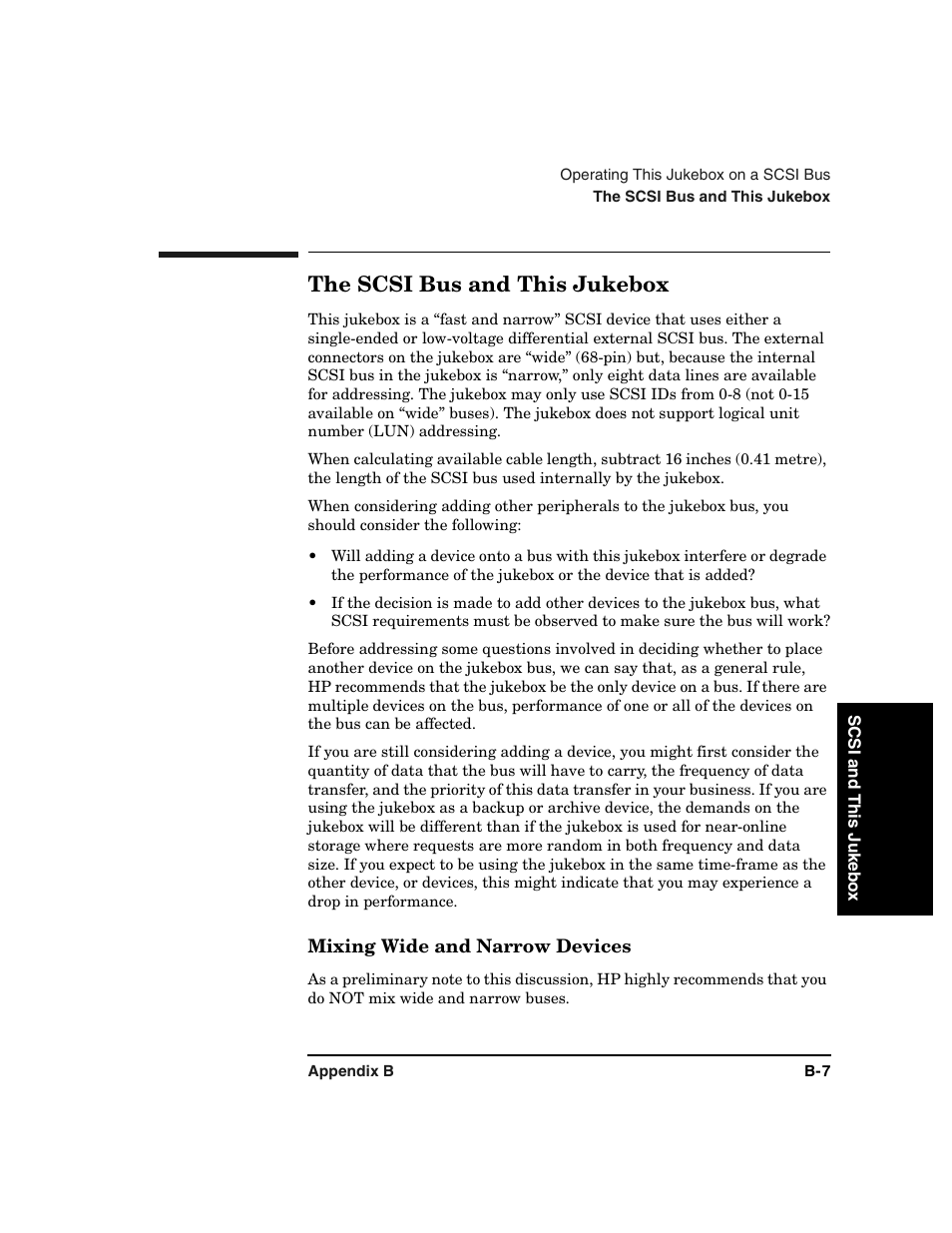 The scsi bus and this jukebox | HP Optical Jukeboxes User Manual | Page 87 / 108