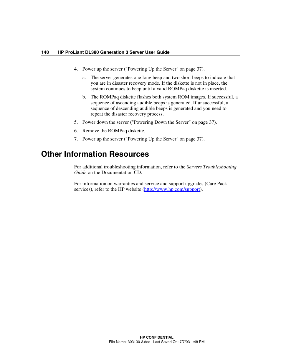 Other information resources | HP ProLiant DL380 G3 Server User Manual | Page 140 / 164