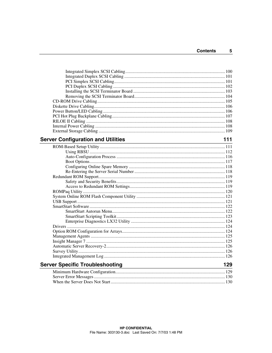 HP ProLiant DL380 G3 Server User Manual | Page 5 / 164