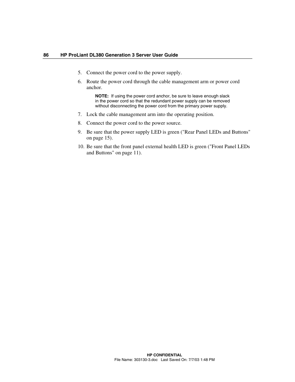 HP ProLiant DL380 G3 Server User Manual | Page 86 / 164