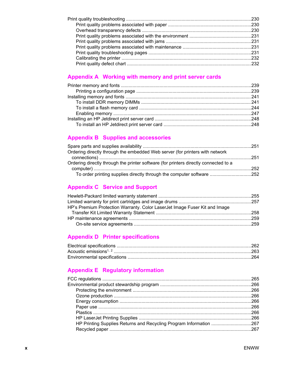 HP Color LaserJet 5550 Printer series User Manual | Page 12 / 294