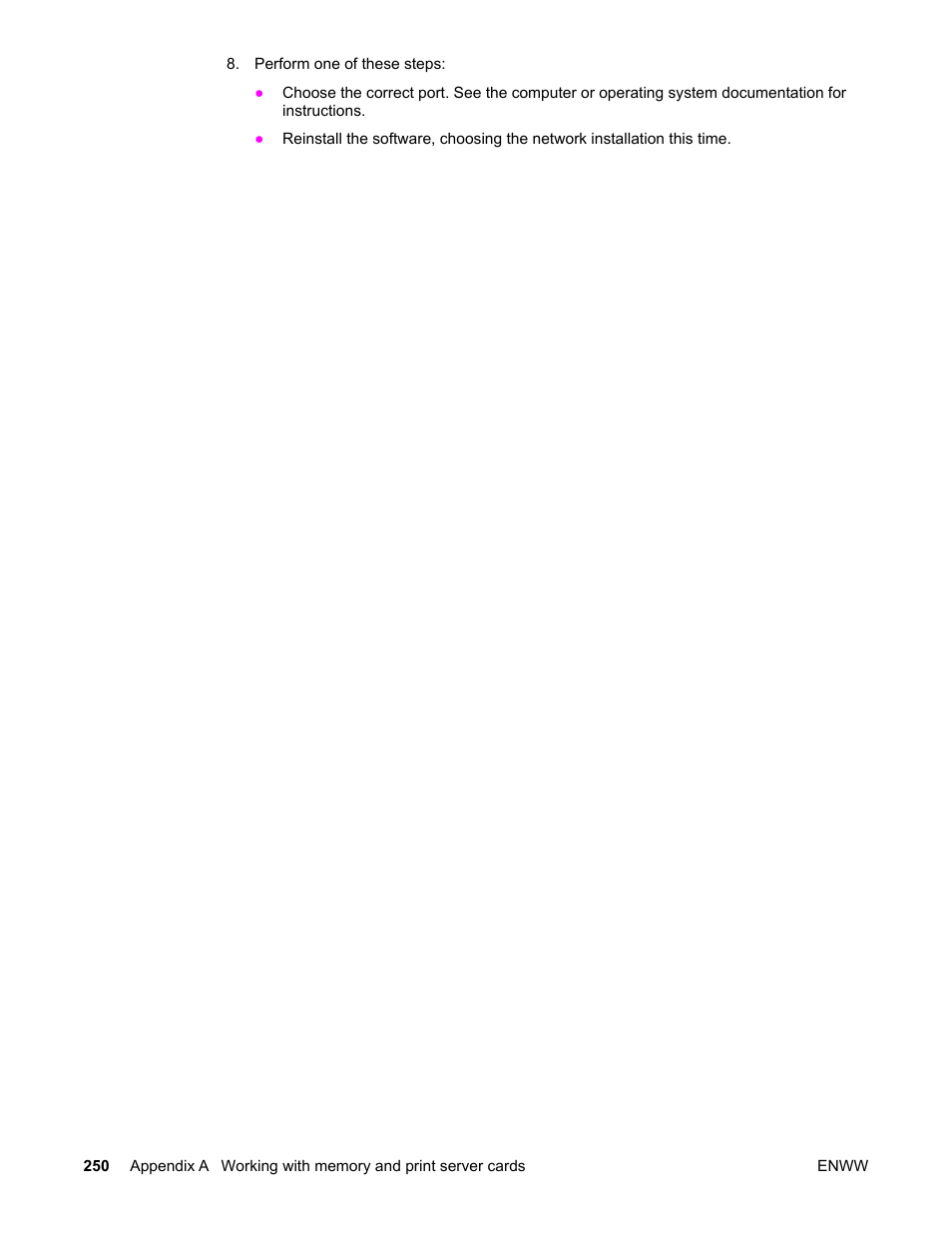 HP Color LaserJet 5550 Printer series User Manual | Page 264 / 294