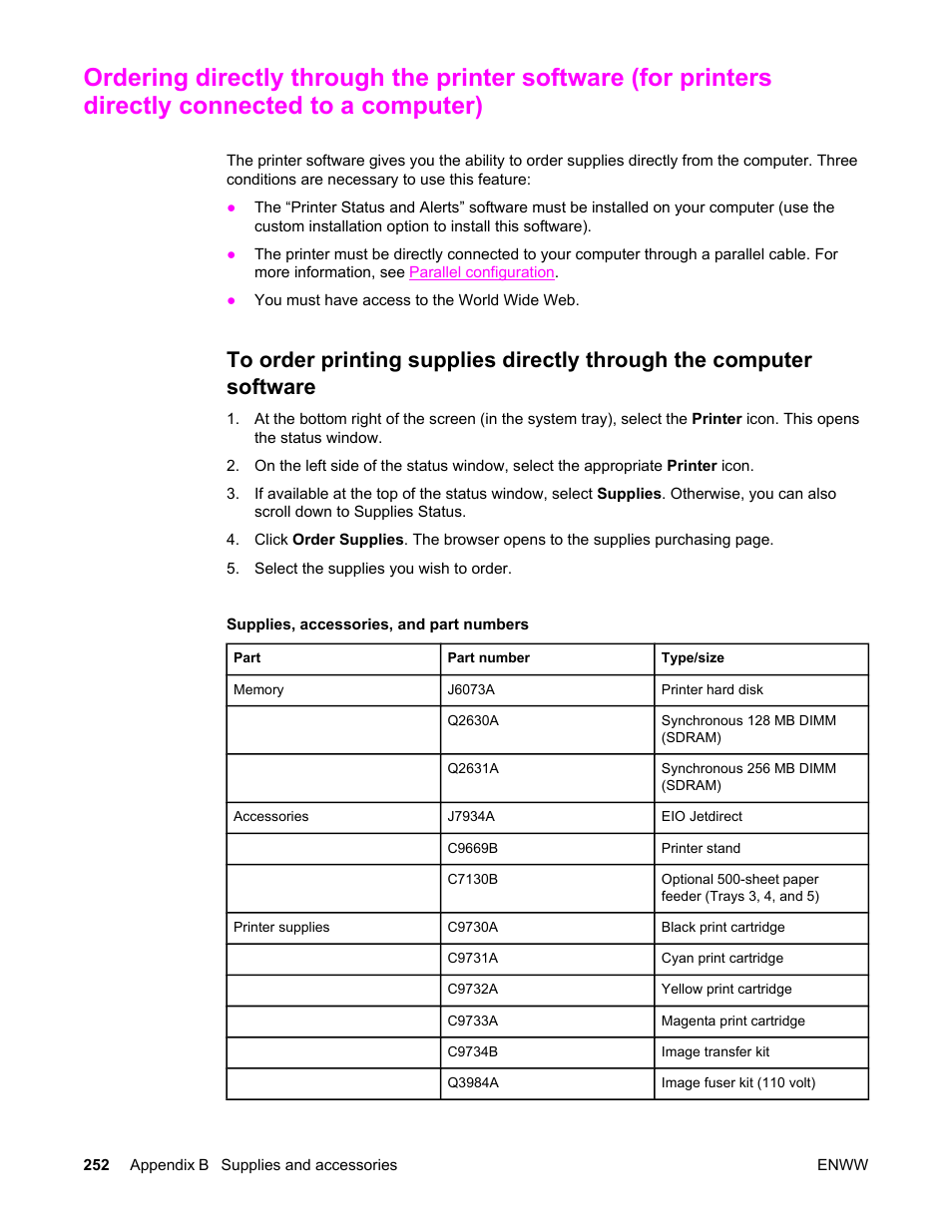Computer) | HP Color LaserJet 5550 Printer series User Manual | Page 266 / 294