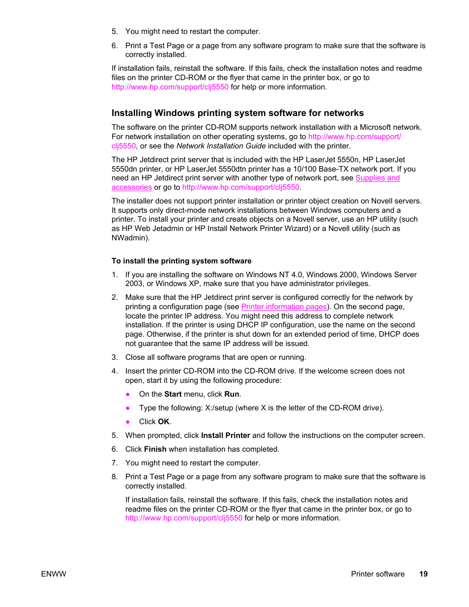 HP Color LaserJet 5550 Printer series User Manual | Page 33 / 294