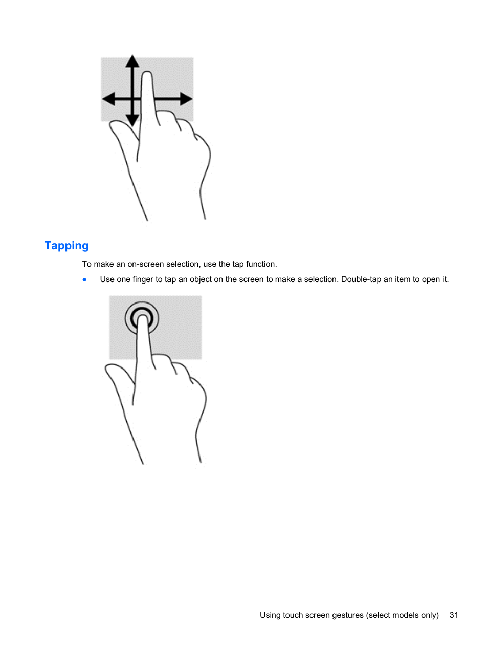Tapping | HP Pavilion 10 TouchSmart 10-e010nr Notebook PC User Manual | Page 39 / 72