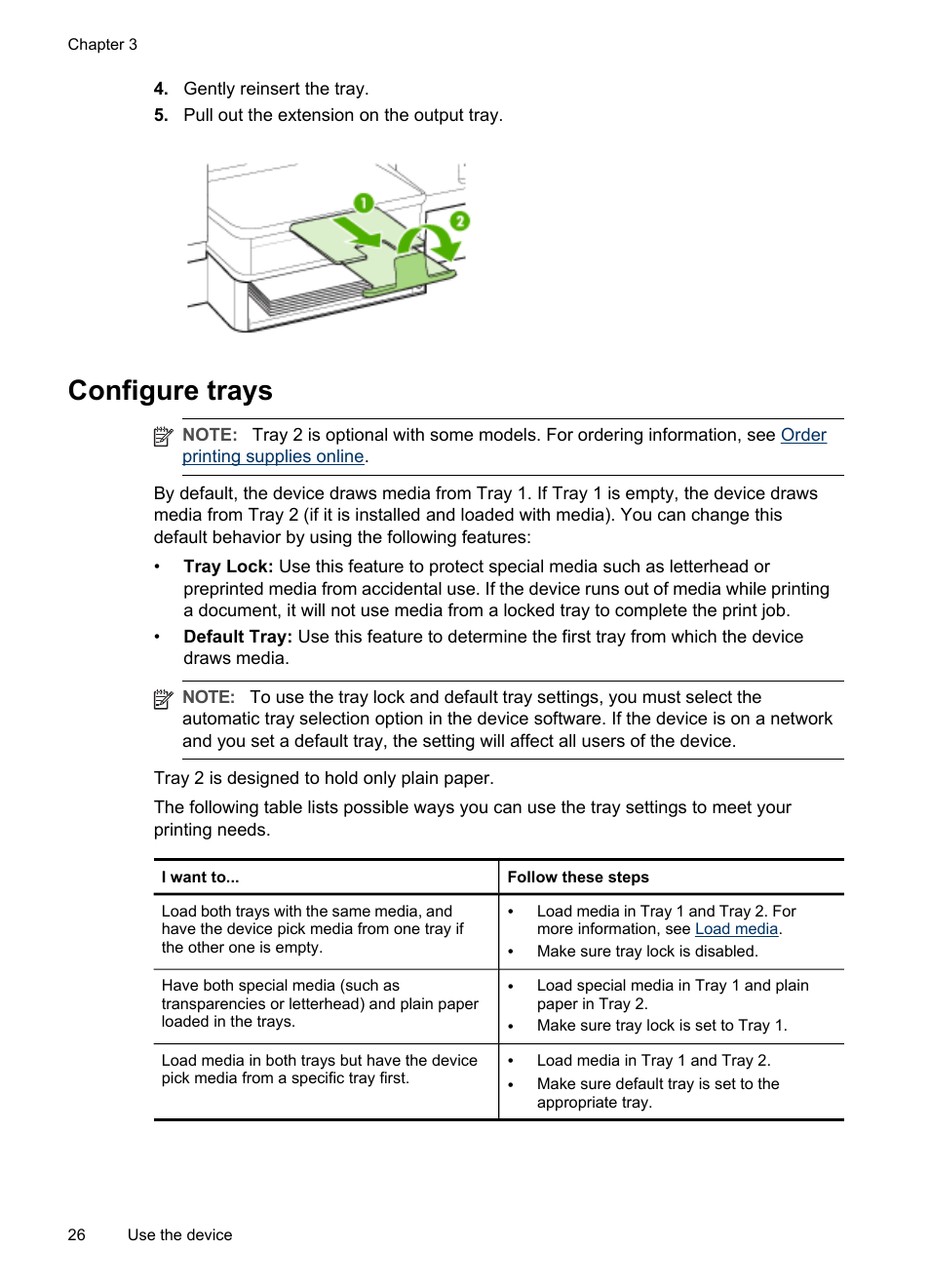 Configure trays | HP Officejet Pro L7480 All-in-One Printer User Manual | Page 30 / 120