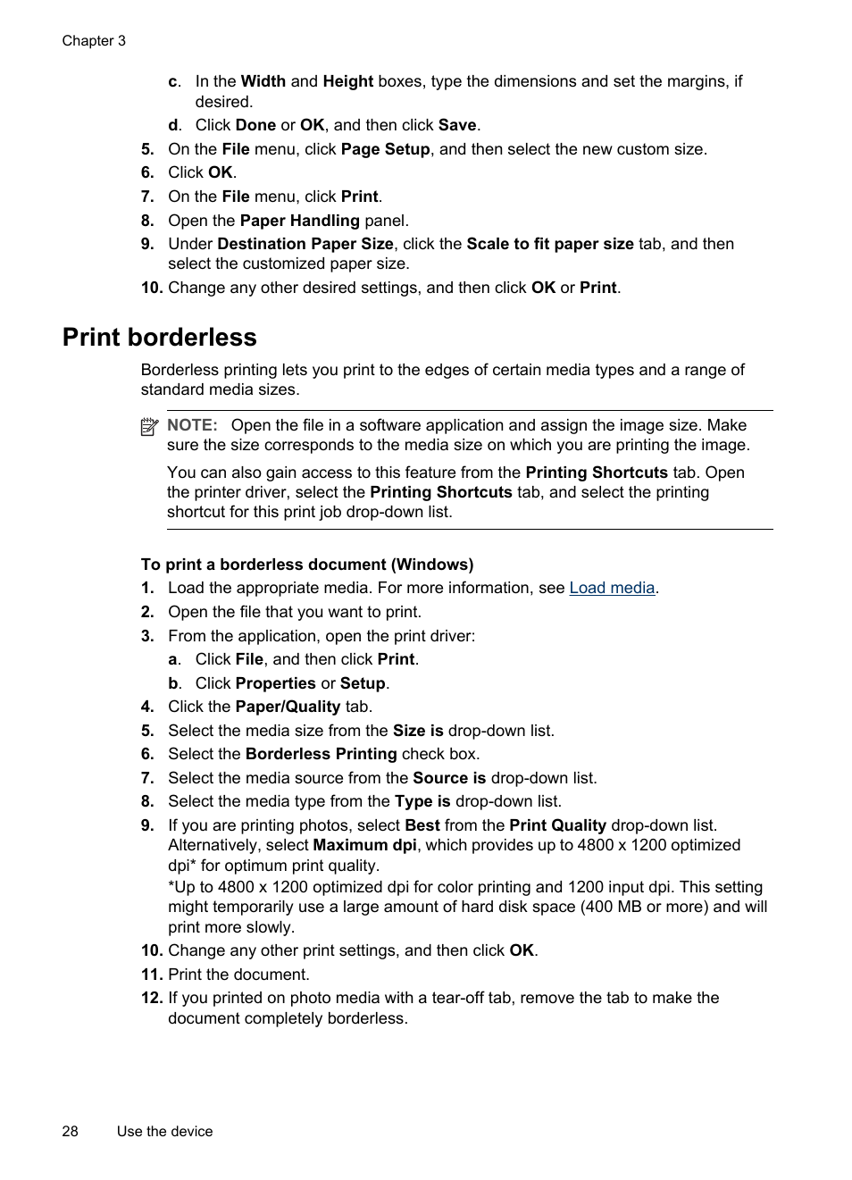 Print borderless | HP Officejet Pro L7480 All-in-One Printer User Manual | Page 32 / 120