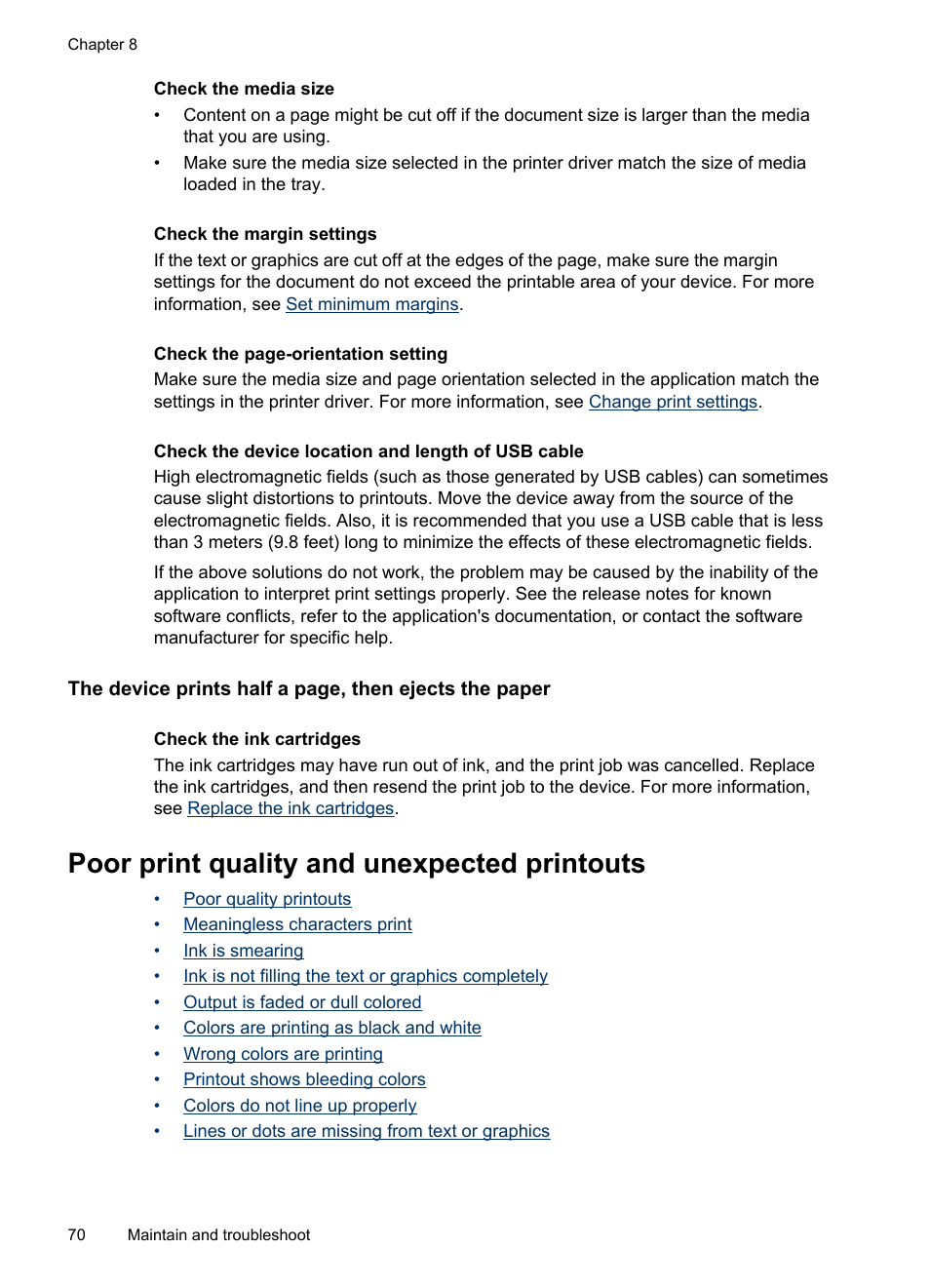 Poor print quality and unexpected printouts | HP Officejet Pro L7480 All-in-One Printer User Manual | Page 74 / 120