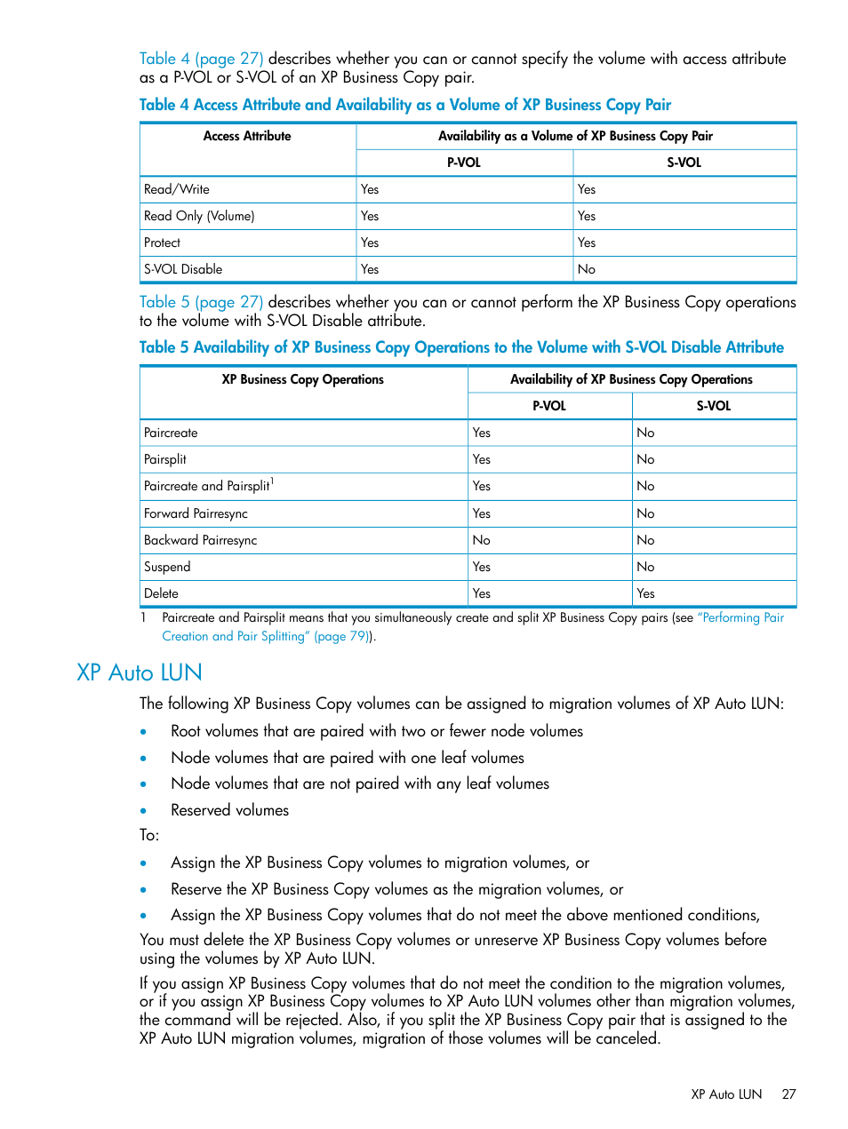 Xp auto lun | HP XP Business Copy Software User Manual | Page 27 / 113