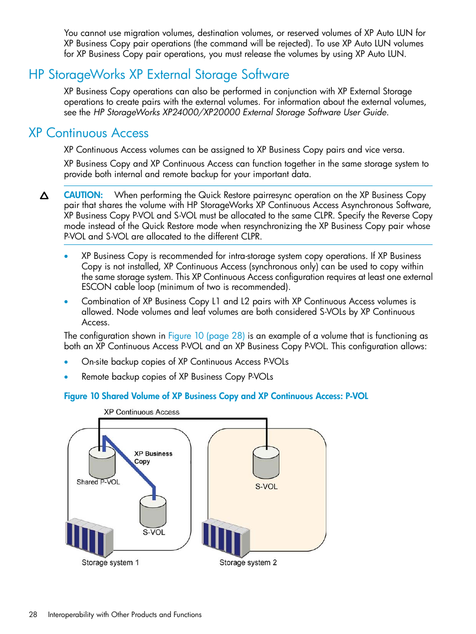 Hp storageworks xp external storage software, Xp continuous access | HP XP Business Copy Software User Manual | Page 28 / 113