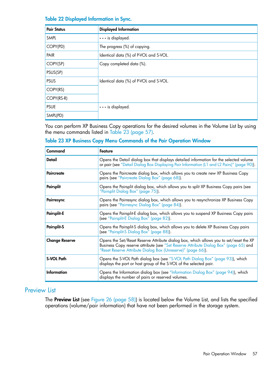 Preview list | HP XP Business Copy Software User Manual | Page 57 / 113