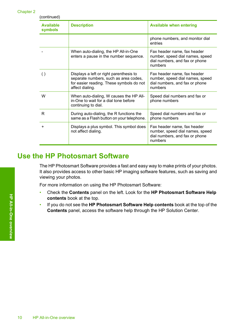 Use the hp photosmart software | HP Photosmart C4344 All-in-One Printer User Manual | Page 13 / 317