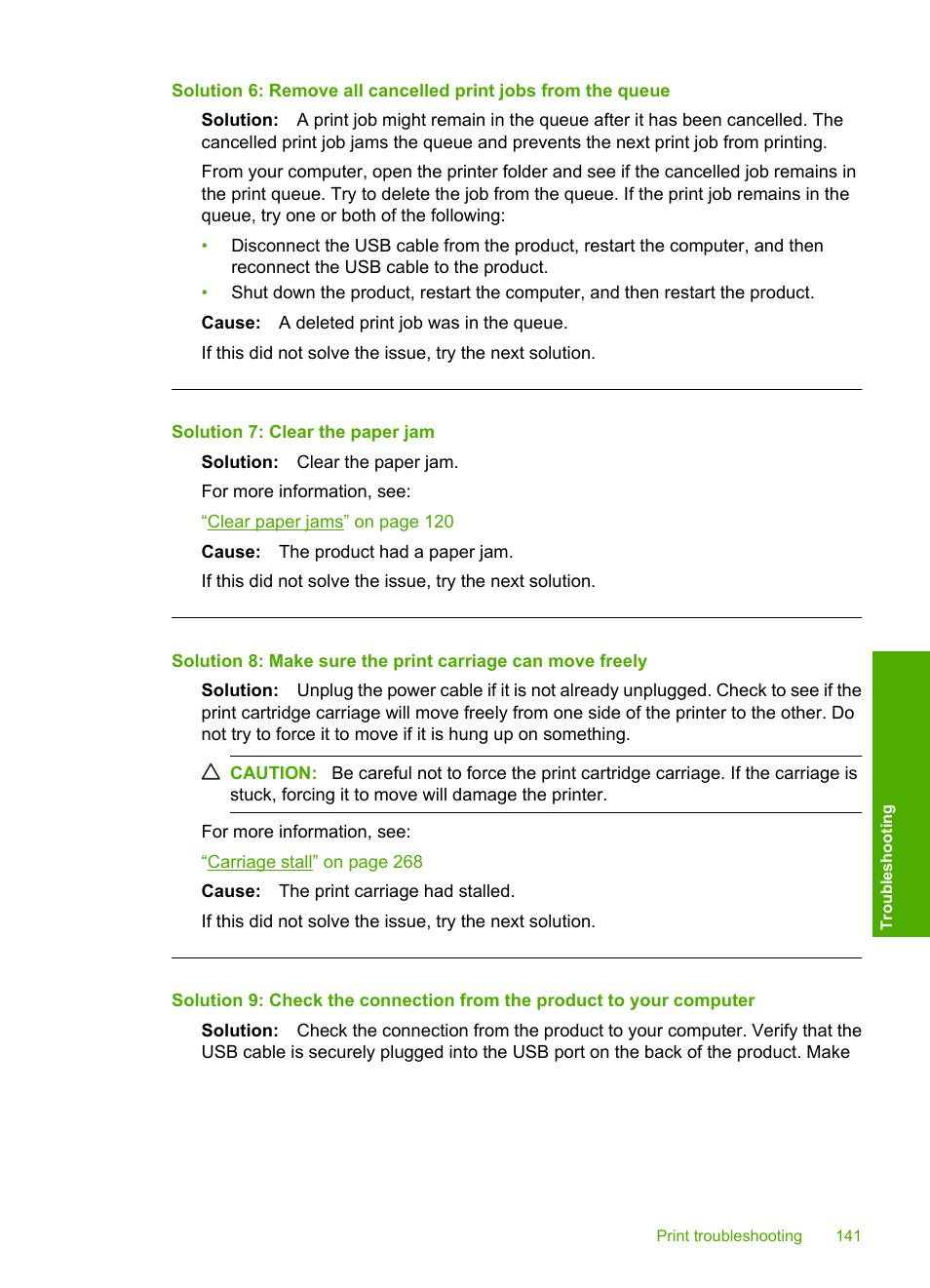 Solution 7: clear the paper jam | HP Photosmart C4344 All-in-One Printer User Manual | Page 144 / 317