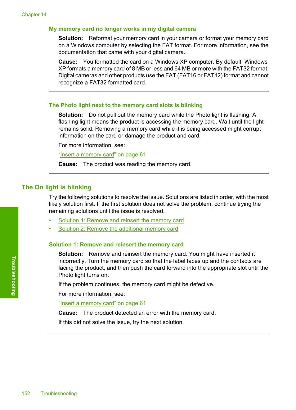 The on light is blinking | HP Photosmart C4344 All-in-One Printer User Manual | Page 155 / 317