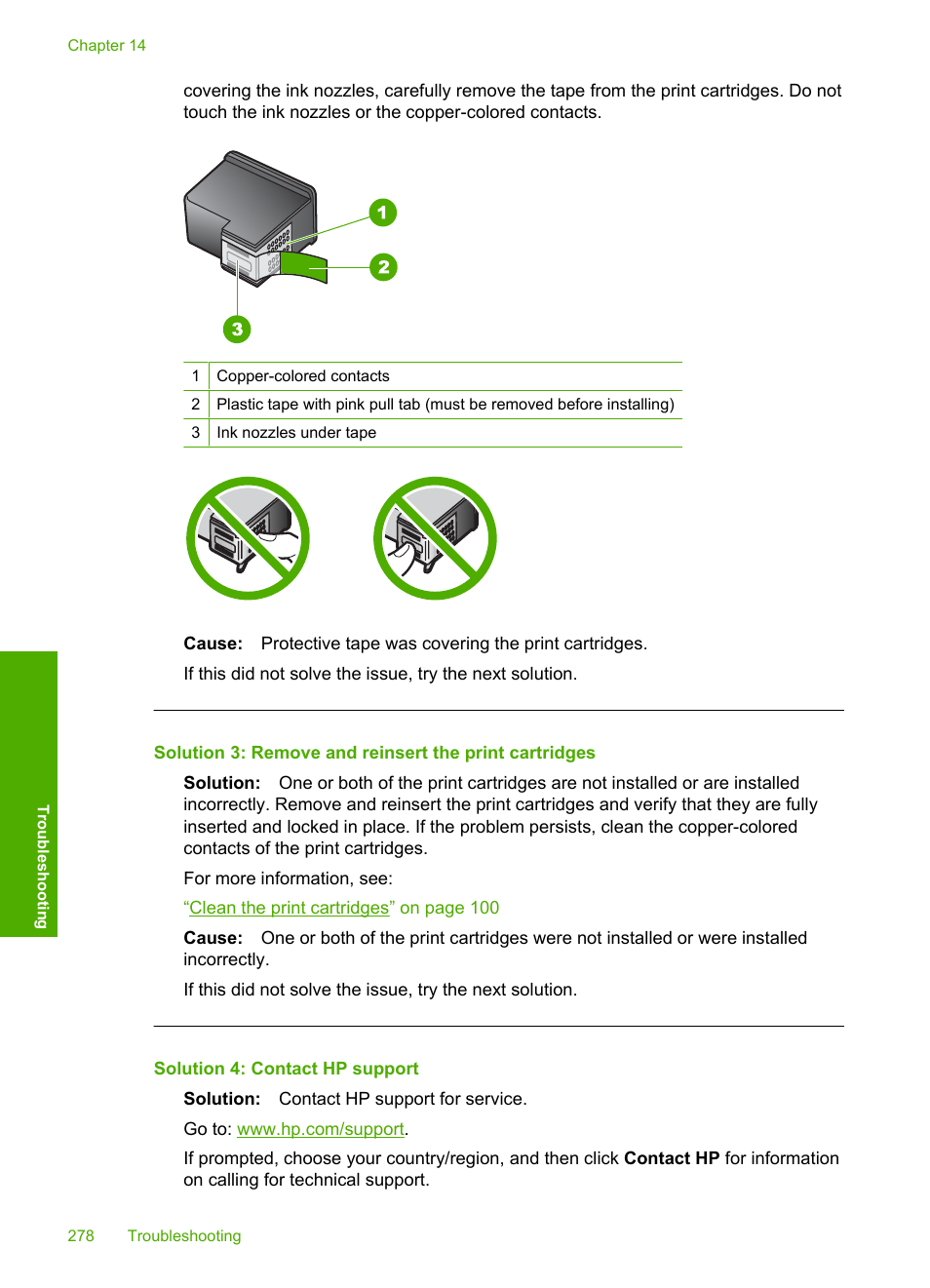 Solution 4: contact hp support | HP Photosmart C4344 All-in-One Printer User Manual | Page 281 / 317