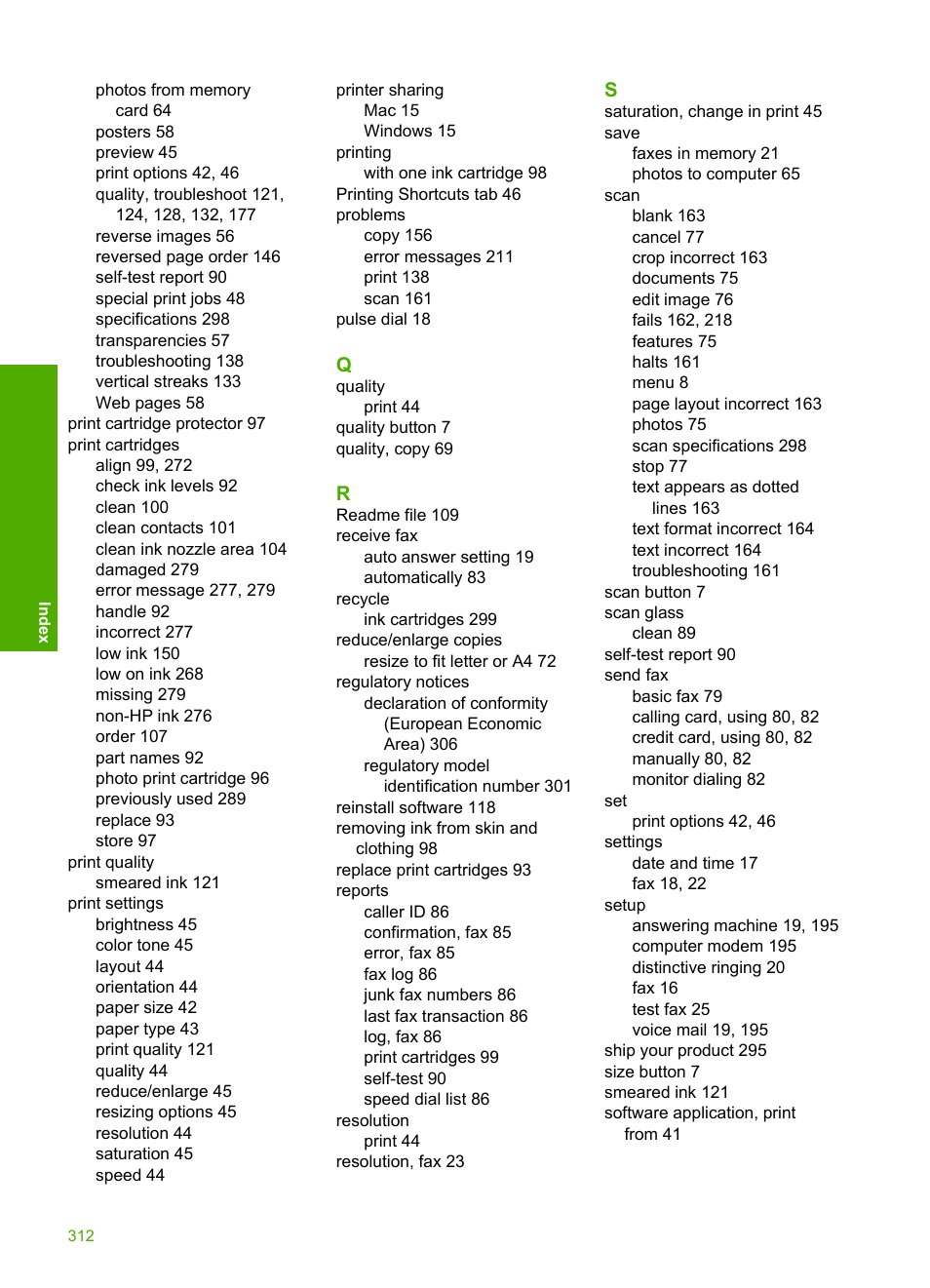 HP Photosmart C4344 All-in-One Printer User Manual | Page 315 / 317