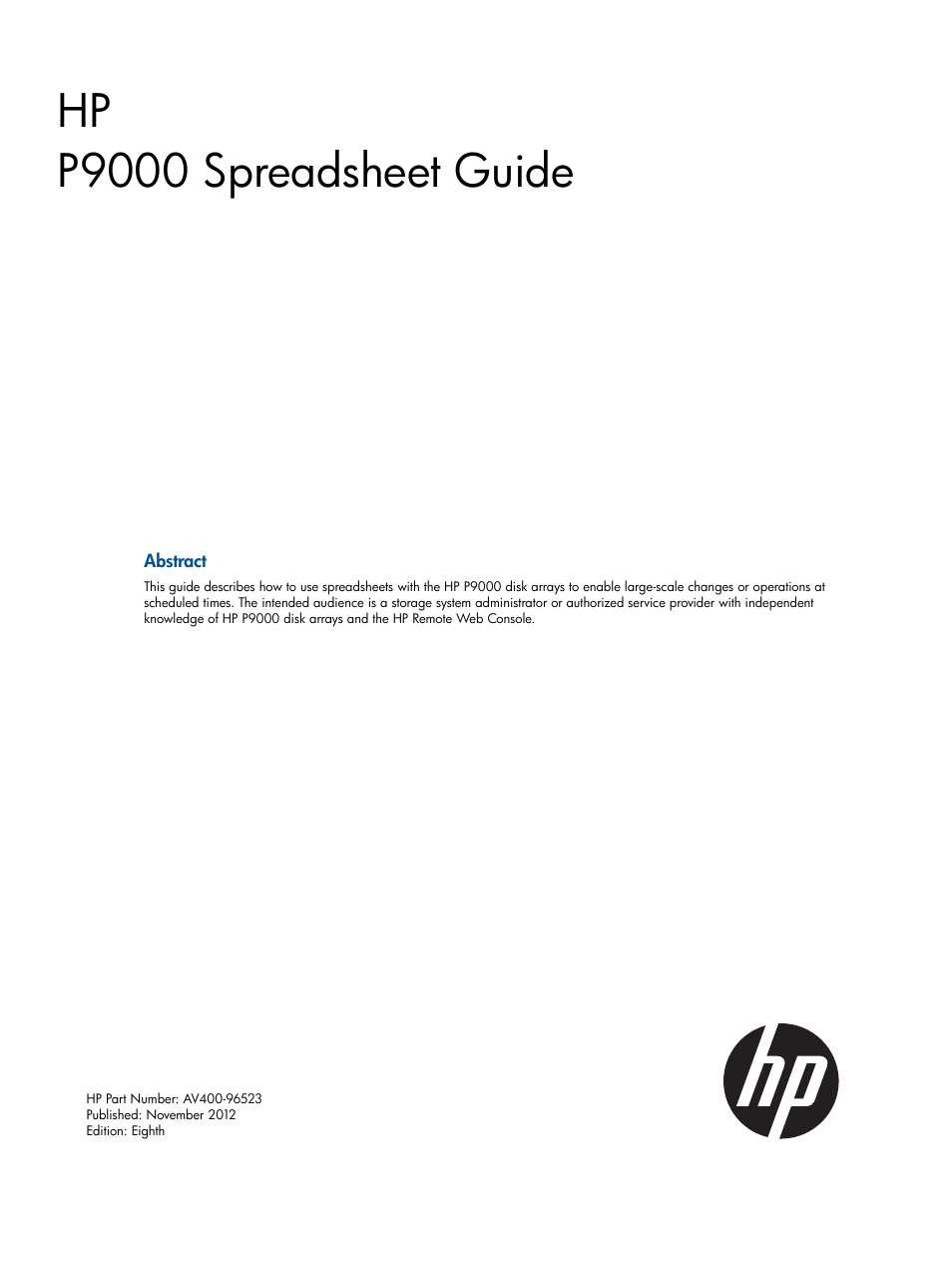 HP XP P9500 Storage User Manual | 78 pages