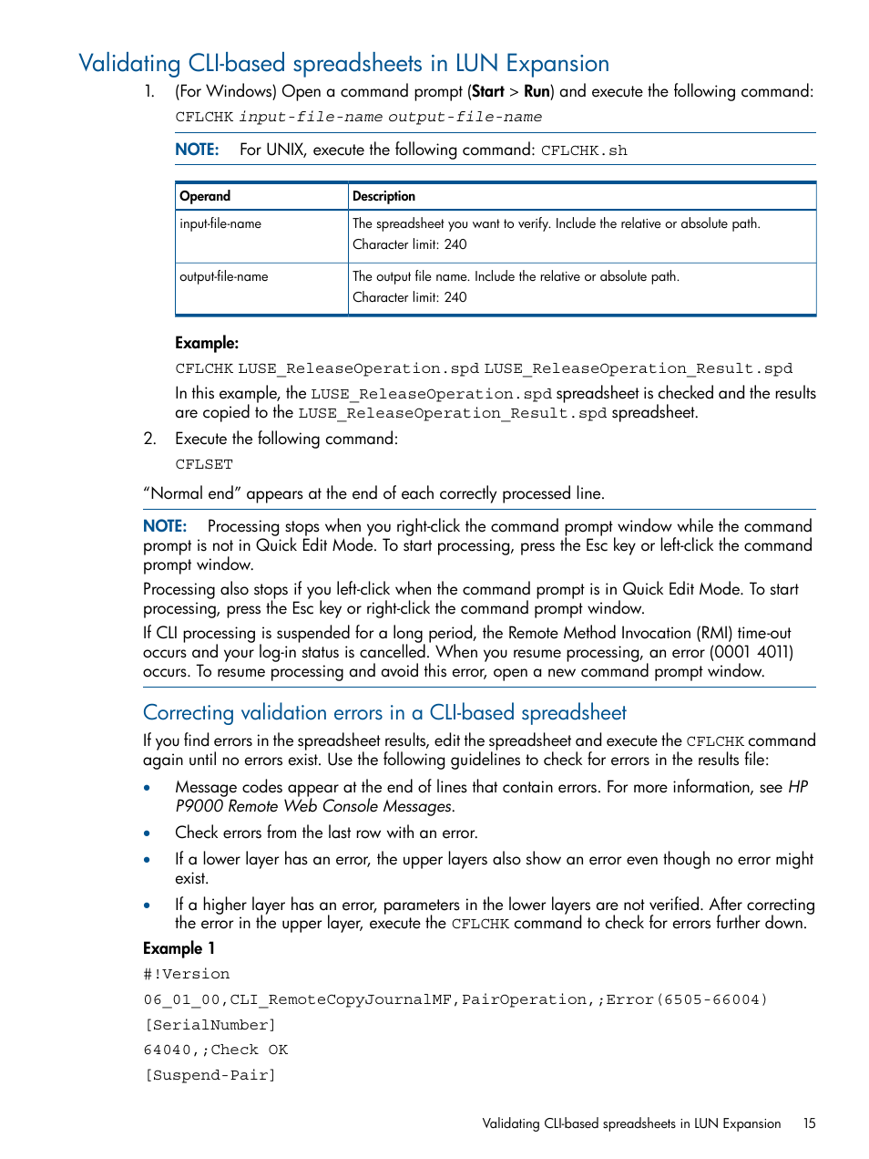 Validating cli-based spreadsheets in lun expansion | HP XP P9500 Storage User Manual | Page 15 / 78