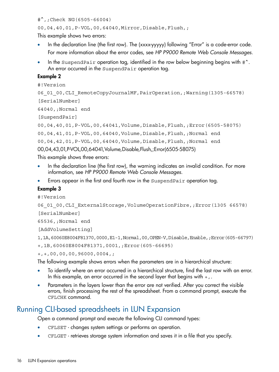 Running cli-based spreadsheets in lun expansion | HP XP P9500 Storage User Manual | Page 16 / 78