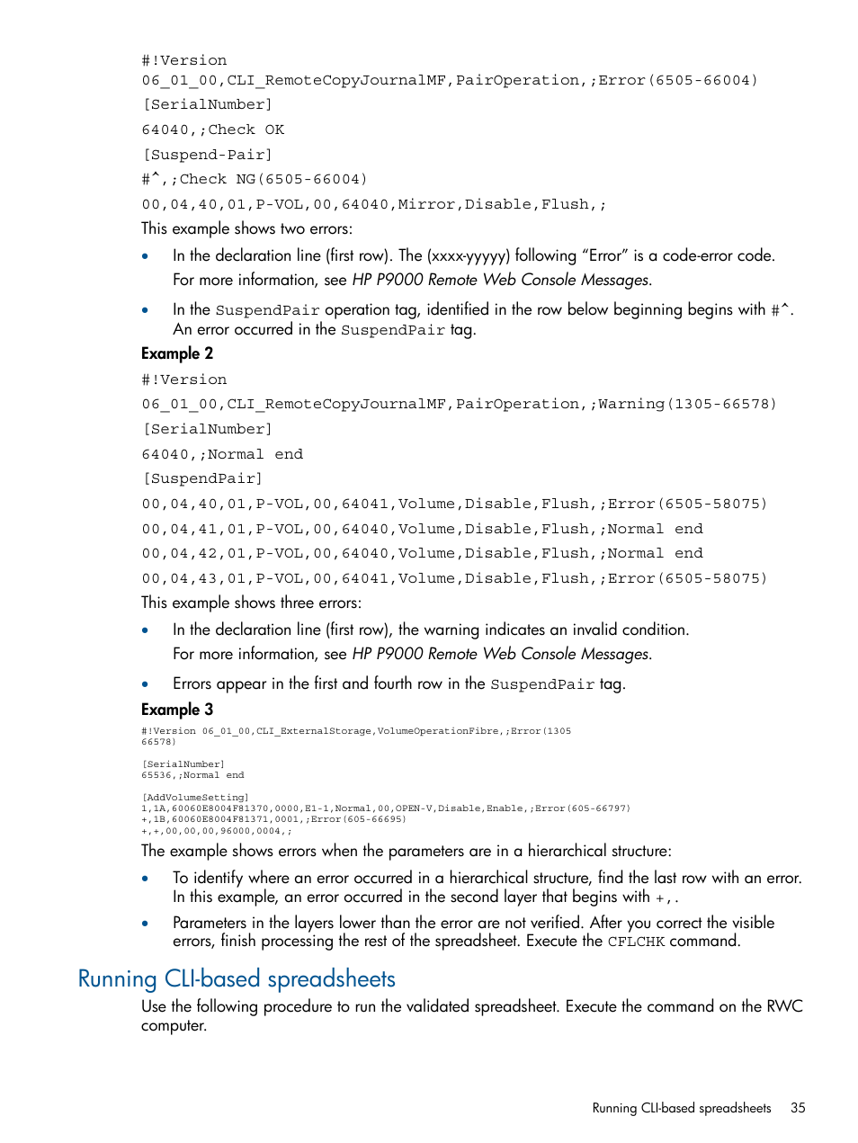 Running cli-based spreadsheets | HP XP P9500 Storage User Manual | Page 35 / 78