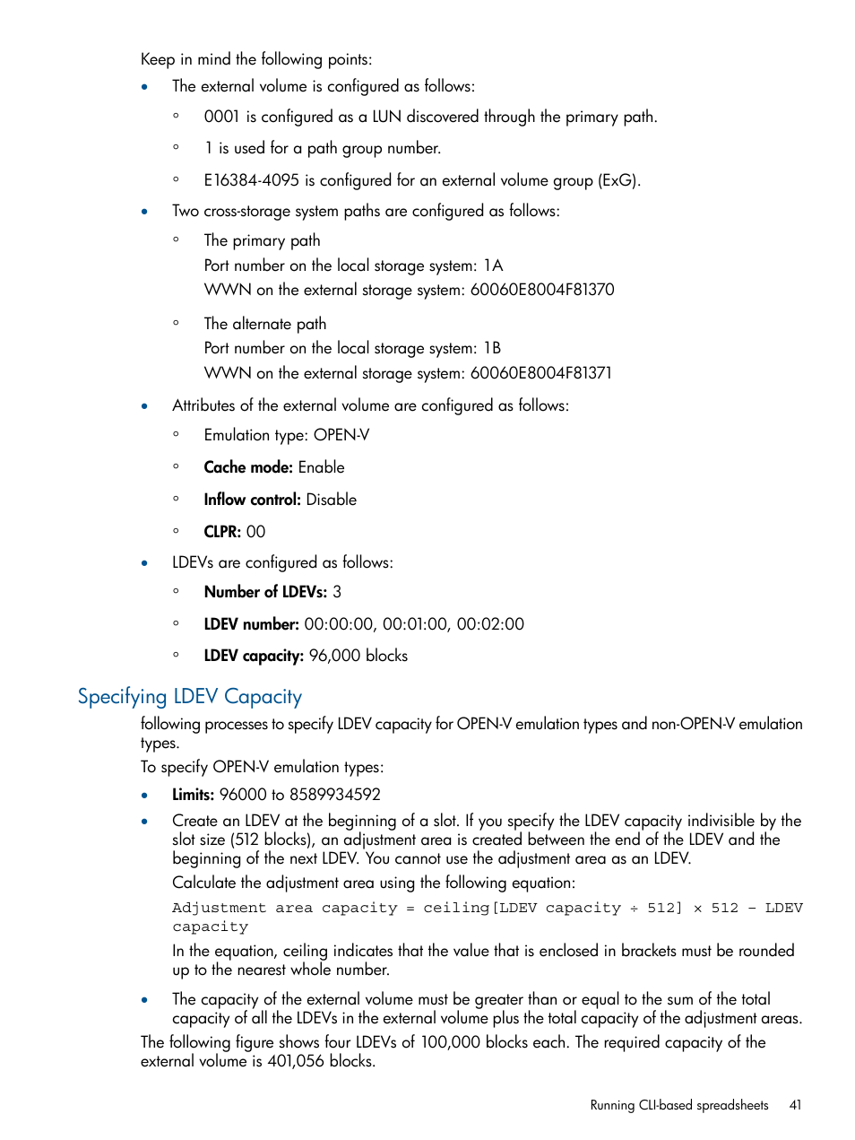 Specifying ldev capacity | HP XP P9500 Storage User Manual | Page 41 / 78
