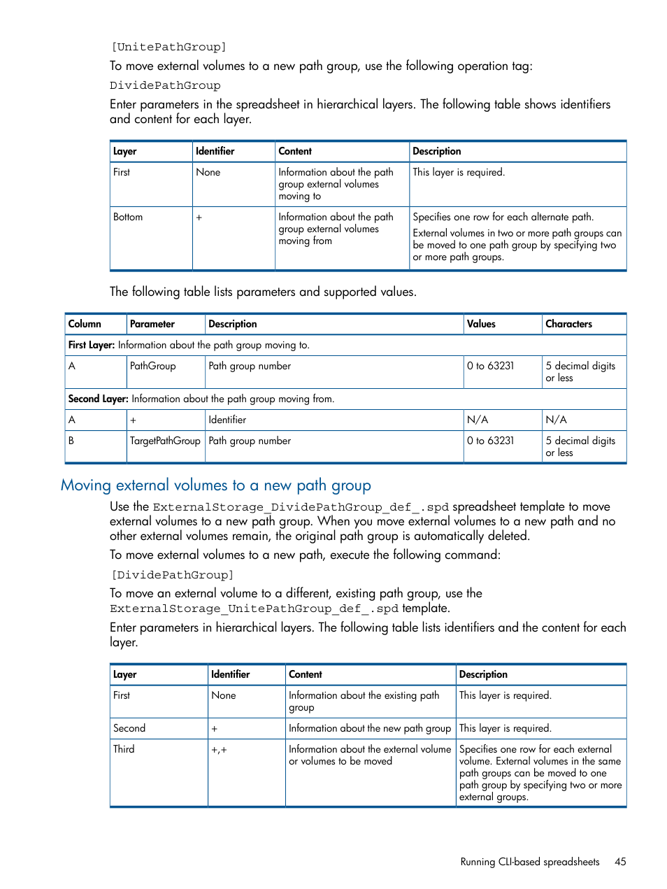 Moving external volumes to a new path group | HP XP P9500 Storage User Manual | Page 45 / 78