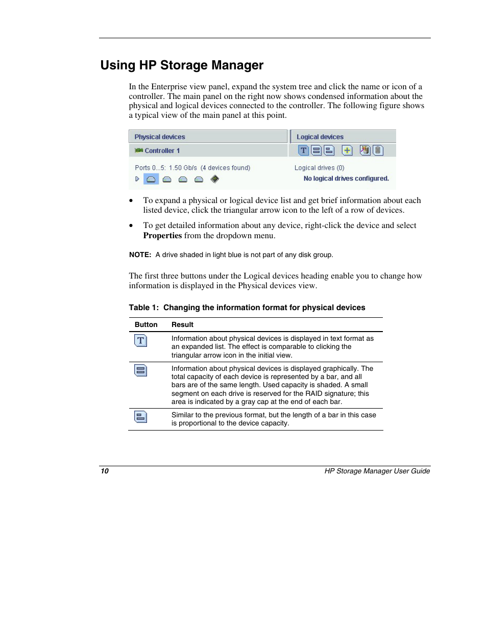 Using hp storage manager | HP ProLiant ML310 G4 Server User Manual | Page 10 / 14