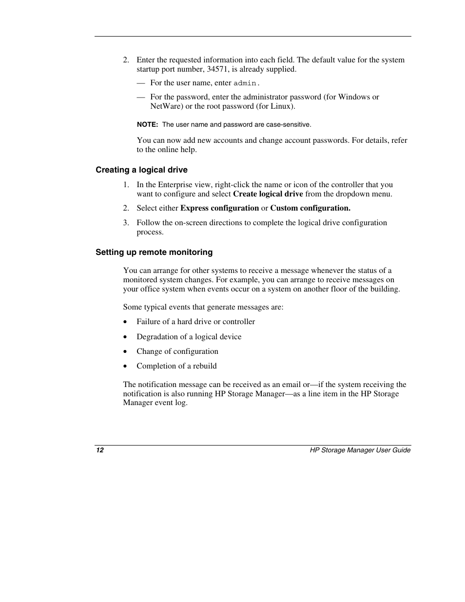 Creating a logical drive, Setting up remote monitoring | HP ProLiant ML310 G4 Server User Manual | Page 12 / 14