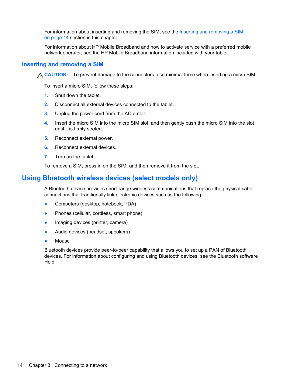 Inserting and removing a sim | HP Omni 10 5610 Tablet User Manual | Page 22 / 49