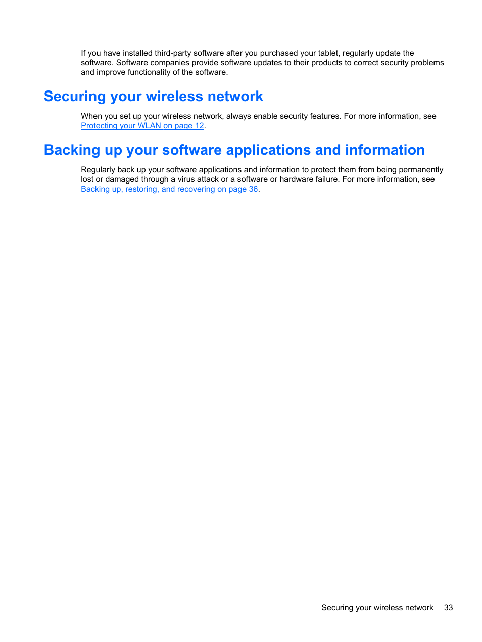 Securing your wireless network | HP Omni 10 5610 Tablet User Manual | Page 41 / 49