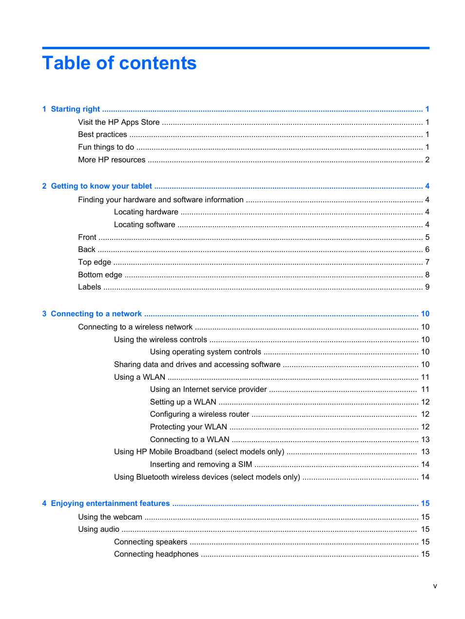 HP Omni 10 5610 Tablet User Manual | Page 5 / 49